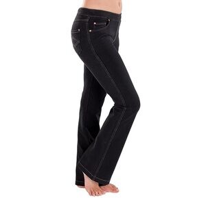 Pajama Jeans Boot Cut Mid Rise Pull On Pants Drawstring Waist Black Size XXS